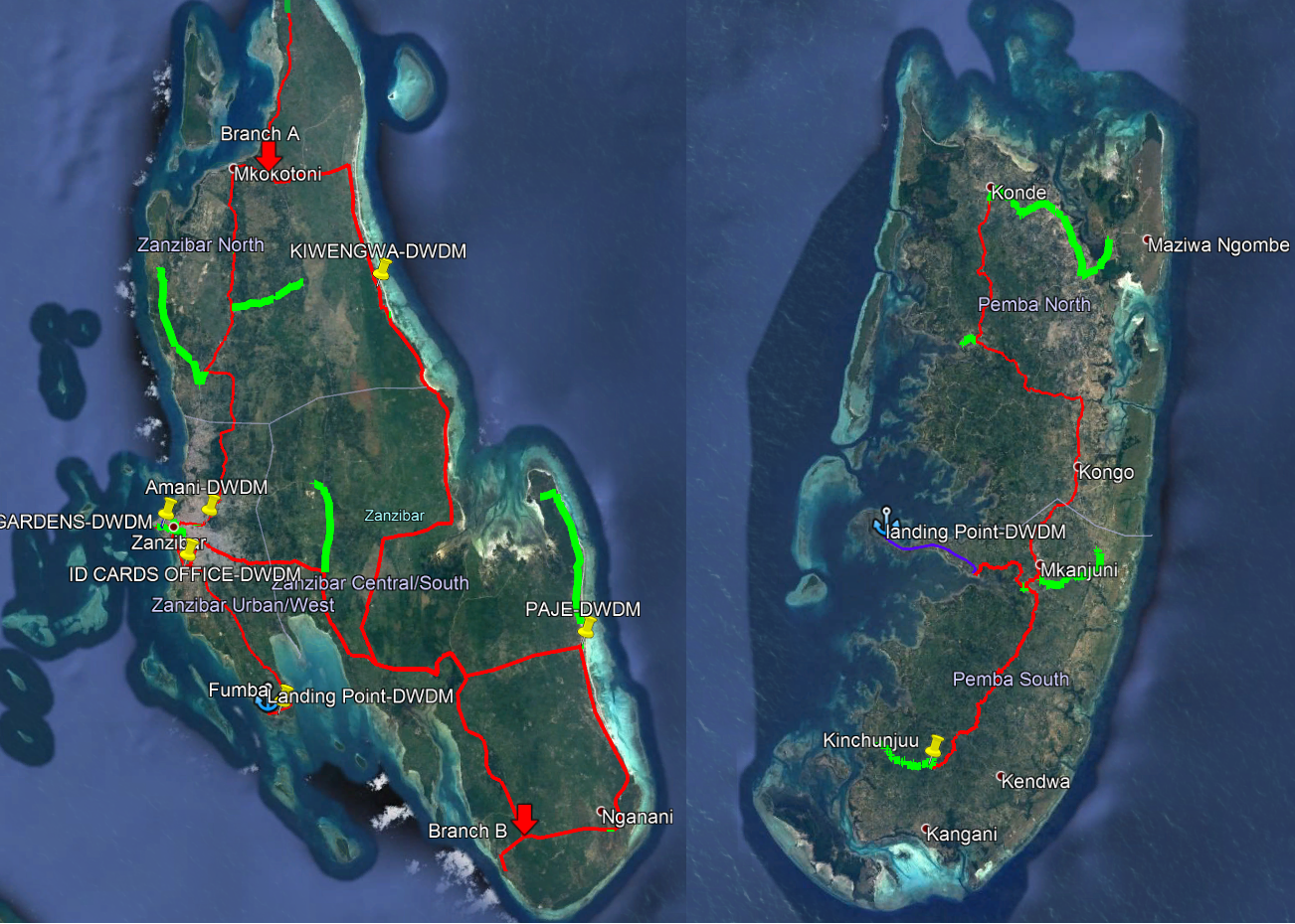 Pemba Island Fiber Route Infrastructure